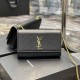 YSL KATE MEDIUM CHAIN BAG IN GRAIN DE POUDRE EMBOSSED LEATHER