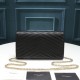 Saint Laurent Chain-strap YSL-plaque grained-leather wallet